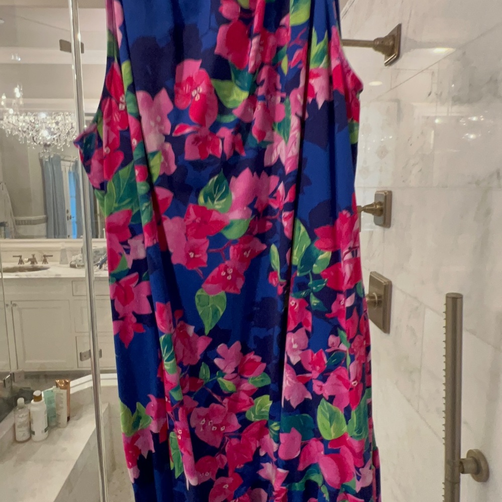 Tommy Bahama Bouganvillea Blue Ruffle Dress - Picture 8 of 16